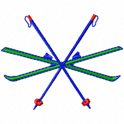 Ski Embroidery Design 2 Ski Embroidery Design 2